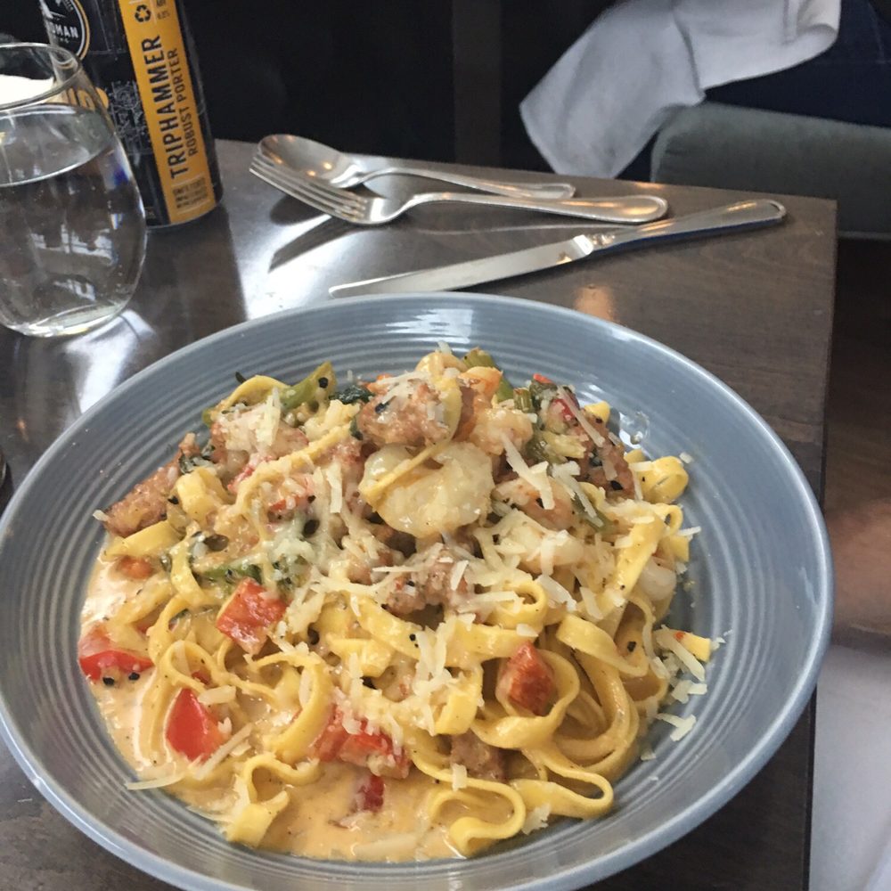Crazyweed Kitchen - Fettuccini in a tomatillo cream sauce - Asian Fusion Near Me - Canmore, Alberta