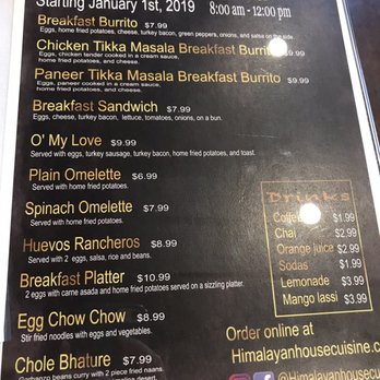 Himalayan House - menu 2019 pt 4 Breakfast - Indian Near Me - Los Angeles, California Himalayan House - menu 2019 pt 4 Breakfast - Indian Near Me - Los Angeles, California