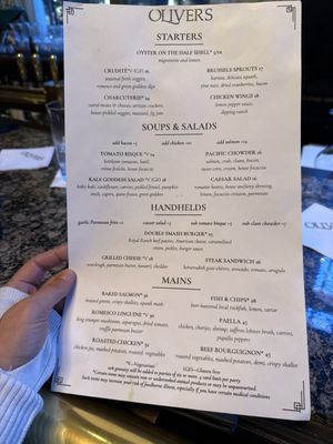 Menu photo 1 Olivers Seattle, WA