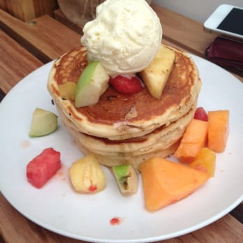 C.R.E.A.M - Pancake stack with fruit + ice cream - Coffee & Tea Near Me - Brighton, SA