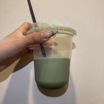 Kaffeine Espresso Bar - milky matcha with practically no strawberry puree - Coffee & Tea Near Me - Redondo Beach, California