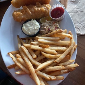 The FloatHouse Patio & Grill - 2 piece fish and chips - Seafood Near Me - Ucluelet, British Columbia