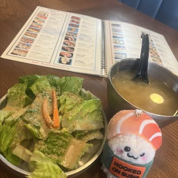Hooked On Sushi - Salad Miso soup - Japanese Near Me - Encinitas, California Hooked On Sushi - Salad Miso soup - Japanese Near Me - Encinitas, California