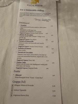 Menu photo 1 Come Prima Lisbon, 11 Menu photo 1 Come Prima Lisbon, 11