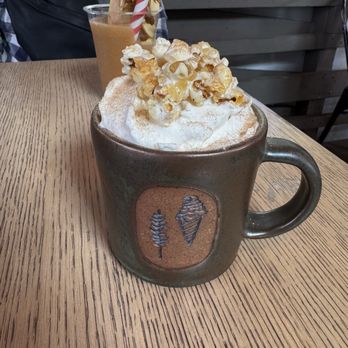 Sugarpine Drive-In - Apple cider ($5 + $1 for cold foam + kettle corn topping) - Ice Cream & Frozen Yogurt Near Me - Troutdale, Oregon Sugarpine Drive-In - Apple cider ($5 + $1 for cold foam + kettle corn topping) - Ice Cream & Frozen Yogurt Near Me - Troutdale, Oregon