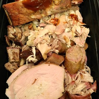 Beach Pit BBQ - The BBQ Meat Sampler (pork ribs, pulled chicken, brisket, sausage, turkey, pulled pork) comes with 3 sides ($28ish) - Barbeque Near Me - Costa Mesa, California Beach Pit BBQ - The BBQ Meat Sampler (pork ribs, pulled chicken, brisket, sausage, turkey, pulled pork) comes with 3 sides ($28ish) - Barbeque Near Me - Costa Mesa, California
