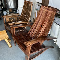 Floodwater Brewing - Cool chairs made from barrels