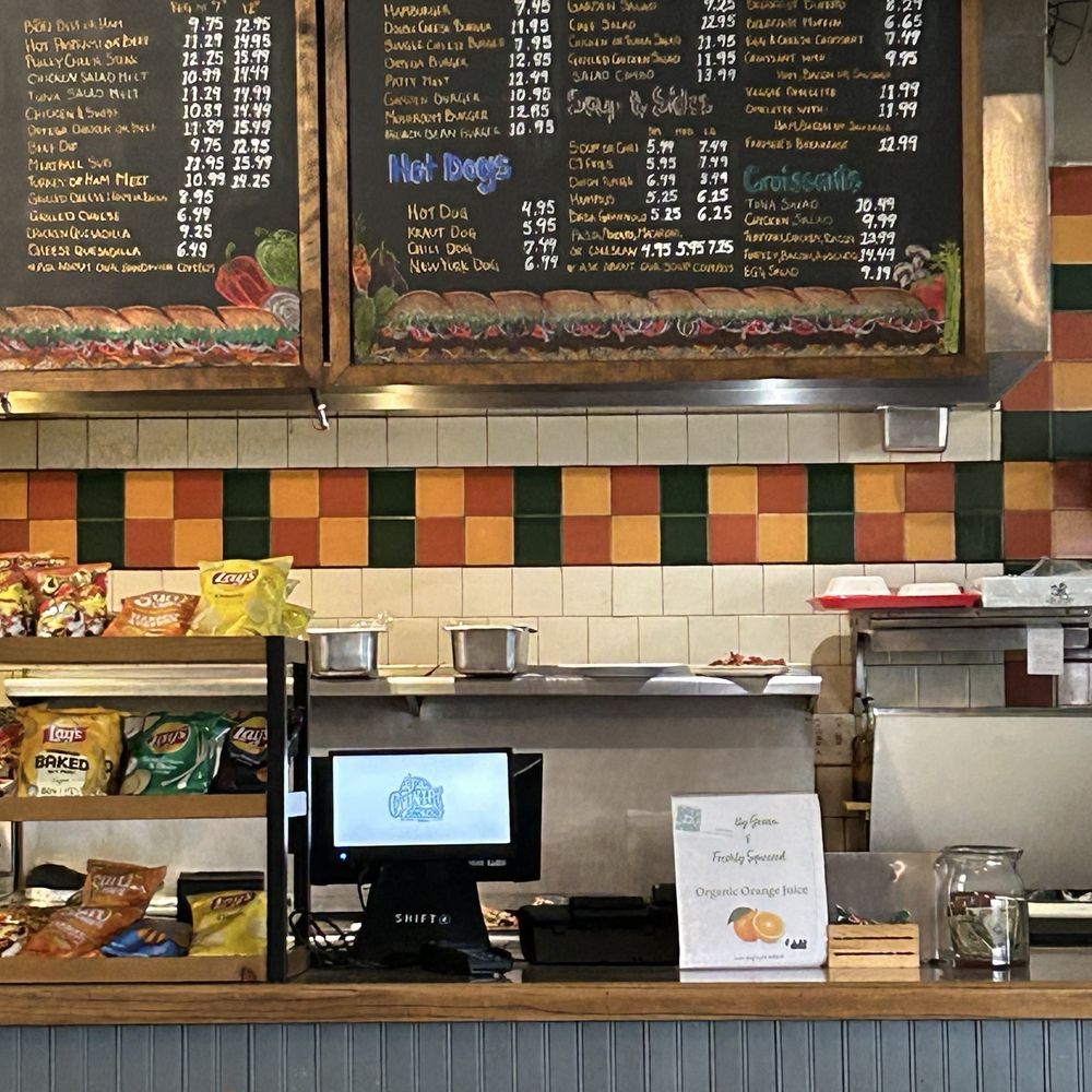 The menu above the counter The menu above the counter