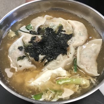 Myung-Ga Mandu - Dumpling & rice cake soup ($10.99). Substituted the rice cake for more dumplings. - Korean Near Me - Coquitlam, British Columbia Myung-Ga Mandu - Dumpling & rice cake soup ($10.99). Substituted the rice cake for more dumplings. - Korean Near Me - Coquitlam, British Columbia