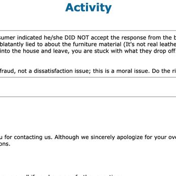Ashley Store - Their apathetic response to our BBB report. - Furniture Stores Near Me - Mooresville, North Carolina Ashley Store - Their apathetic response to our BBB report. - Furniture Stores Near Me - Mooresville, North Carolina