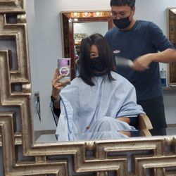 Hair Story - Young working his magic! 5 inches off with side bangs and front layers. Thank you!!
