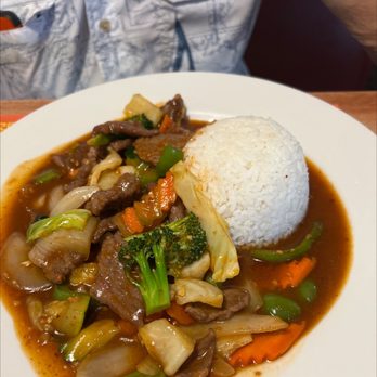 Asian Cuisine - Bus Ka Ting - beef in wine sauce with chili sauce, basil, garlic, veggies - Laotian Near Me - Worland, Wyoming