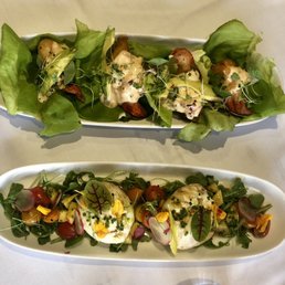 Lobster Lettuce Cup (top) Burrata Tomato Salad (bottom) Lobster Lettuce Cup (top) Burrata Tomato Salad (bottom)