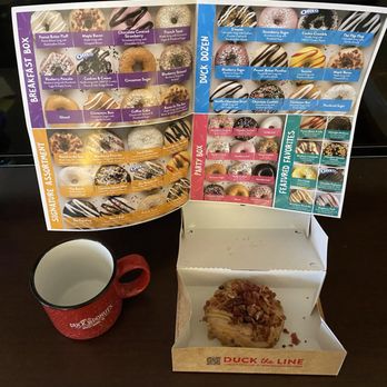 Duck Donuts - Coffee mug and menu. - Donuts Near Me - Wilkes-Barre, Pennsylvania Duck Donuts - Coffee mug and menu. - Donuts Near Me - Wilkes-Barre, Pennsylvania