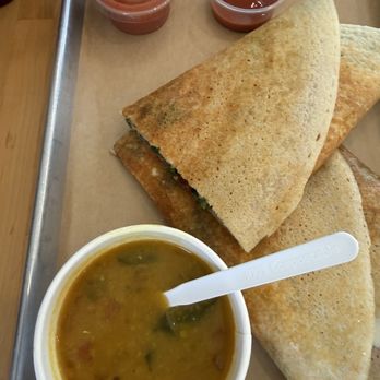 Ganesh Dosa - Sambar Soup with Mediterranean Dosa - Indian Near Me - Kailua, Hawaii Ganesh Dosa - Sambar Soup with Mediterranean Dosa - Indian Near Me - Kailua, Hawaii
