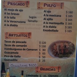 Los Gueros - Back of menu - less expensive!