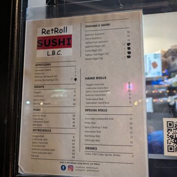 RetRoll Sushi LBC - Menu - Japanese Near Me - Long Beach, California
