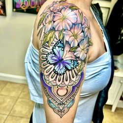 Radiant Energy Tattoo - Sampagita, butterfly, mandala