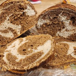 Harvest Bakery - outrageously wonderful marble rye bread.