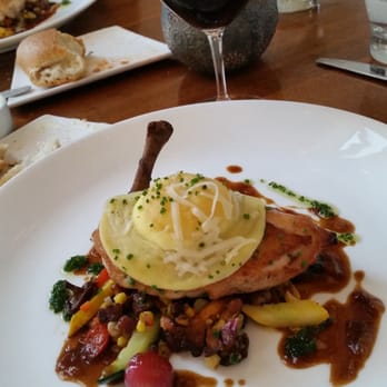 Barndiva - Roasted chicken with an egg ravioli on top...beautiful and delicious. - New American Near Me - Healdsburg, California
