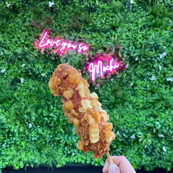 Oh Mochi - Richmond - Corn dog with potato and sausage - Donuts Near Me - Richmond, Virginia Oh Mochi - Richmond - Corn dog with potato and sausage - Donuts Near Me - Richmond, Virginia