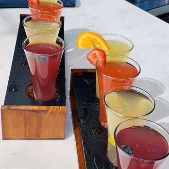 Hash Kitchen - Champagne Flight: orange, strawberry, peach and blueberry - Breakfast & Brunch Near Me - Peoria, Arizona Hash Kitchen - Champagne Flight: orange, strawberry, peach and blueberry - Breakfast & Brunch Near Me - Peoria, Arizona