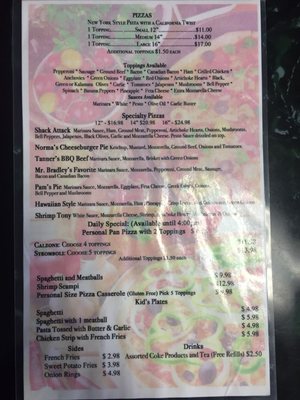 Menu photo 2 Norma's Pizza Shack Covington, LA