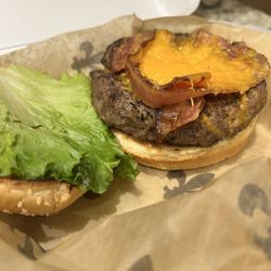 Abita Brew Pub - Paradise Burger (medium rare) with bacon and cheddar.