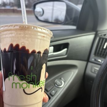 Fresh Monkee - Chunkee Monkee : Snack size (24 oz), Almond Milk (Unsweetened), chocolate protein powder - Juice Bars & Smoothies Near Me - Kernersville, North Carolina Fresh Monkee - Chunkee Monkee : Snack size (24 oz), Almond Milk (Unsweetened), chocolate protein powder - Juice Bars & Smoothies Near Me - Kernersville, North Carolina