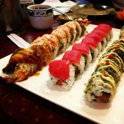 Panda & Fish Japanese & Chinese Restaurant - Mr. Masaki (?) roll, Benihana roll, and Volcano roll.