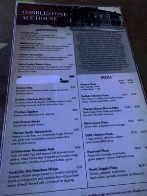 Menu photo 5 Cobble Stone Ale House Liverpool, NY