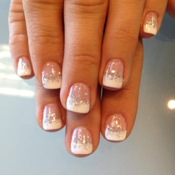Future Nail & Spa - Gel french manicure with glitter-done by Tammy - Nail Salons Near Me - Long Beach, California