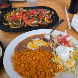 La Chalupita - Beef Fajitas, Beans and Rice