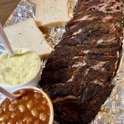 Guy & Mae's Tavern - Slab with BBQ Beans and Potato Salad