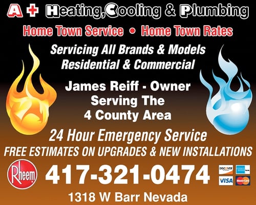 A+ Heating, Cooling & Plumbing Logo