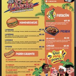 El Parche Colombian food - Menu (Spanish)