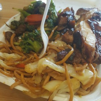 Pacoima Chinese Fast Food - My beef broccoli, Teriyaki chicken overload, with a side of chow mein. Good Eats - Chinese Near Me - Pacoima, California