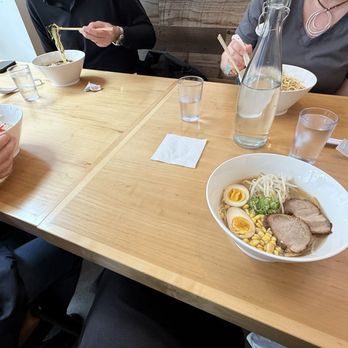 Yokohama Skyline Eatery - My pork miso Ramen with the extra half soft boiled egg, and I don't recall what my coworkers were eating - Ramen Near Me - Portland, Oregon
