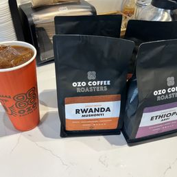 Cold brew and bags of coffee