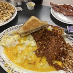 Waffle House - Runny eggs are not over easy.  Well done HB does not mean burn them.