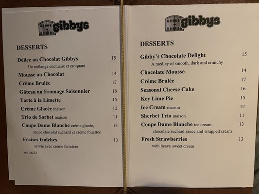 Menu photo 8 Gibbys Montreal, QC Menu photo 8 Gibbys Montreal, QC