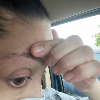 Elegant Brows - My totally butchered eyebrow on the right. - Threading Services Near Me - Waxhaw, North Carolina