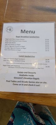 Menu photo 1 Giovanni's Brooklyn Bagels Emerald Isle, NC Menu photo 1 Giovanni's Brooklyn Bagels Emerald Isle, NC