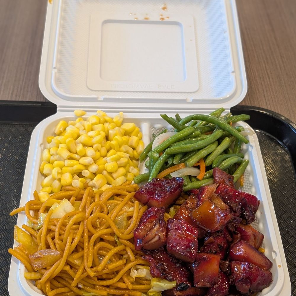 Bourbon St Grill - Combo 2 - bourbon chicken, with noodles, corn, and green beans - Southern Near Me - Winnipeg, Manitoba