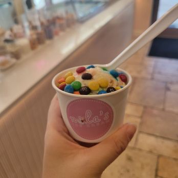 Nola’s - Banana pudding single scoop with mnms - Ice Cream & Frozen Yogurt Near Me - Orlando, Florida Nola’s - Banana pudding single scoop with mnms - Ice Cream & Frozen Yogurt Near Me - Orlando, Florida