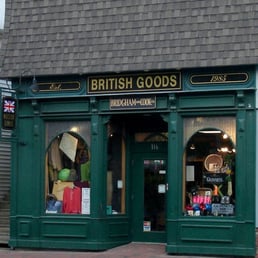 the front of a british goods store