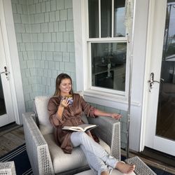 Wilmington IV and Wellness - Client enjoying her Saturday morning with a cup of coffee and hydration IV to prepare for her weekend festivities! We love our clients!