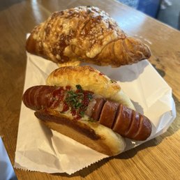Hot Dog Bread. Ham and Cheese Croissant