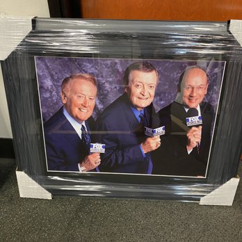 Linco Custom Picture Framing - Los Angeles legendary sports broadcasters, from left to right: Vin Scully (Dodgers), Chick Hearn (Lakers), and Bob Miller (Kings) - Framing Near Me - San Dimas, California Linco Custom Picture Framing - Los Angeles legendary sports broadcasters, from left to right: Vin Scully (Dodgers), Chick Hearn (Lakers), and Bob Miller (Kings) - Framing Near Me - San Dimas, California