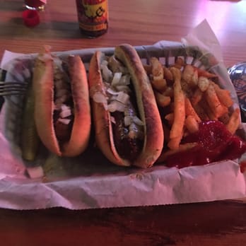 Brat Stop - Cajun & Cheddar Brats with fries. If they turned the heat up in Wisconsin I could live here. Excellent - Bars Near Me - Kenosha, Wisconsin Brat Stop - Cajun & Cheddar Brats with fries. If they turned the heat up in Wisconsin I could live here. Excellent - Bars Near Me - Kenosha, Wisconsin